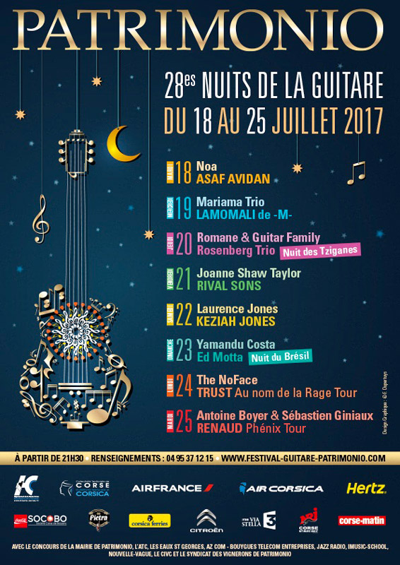 programmation festival patrimonio corse nuits de la guitare 2017 saturax