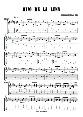 arrangement pour guitare partition tablature